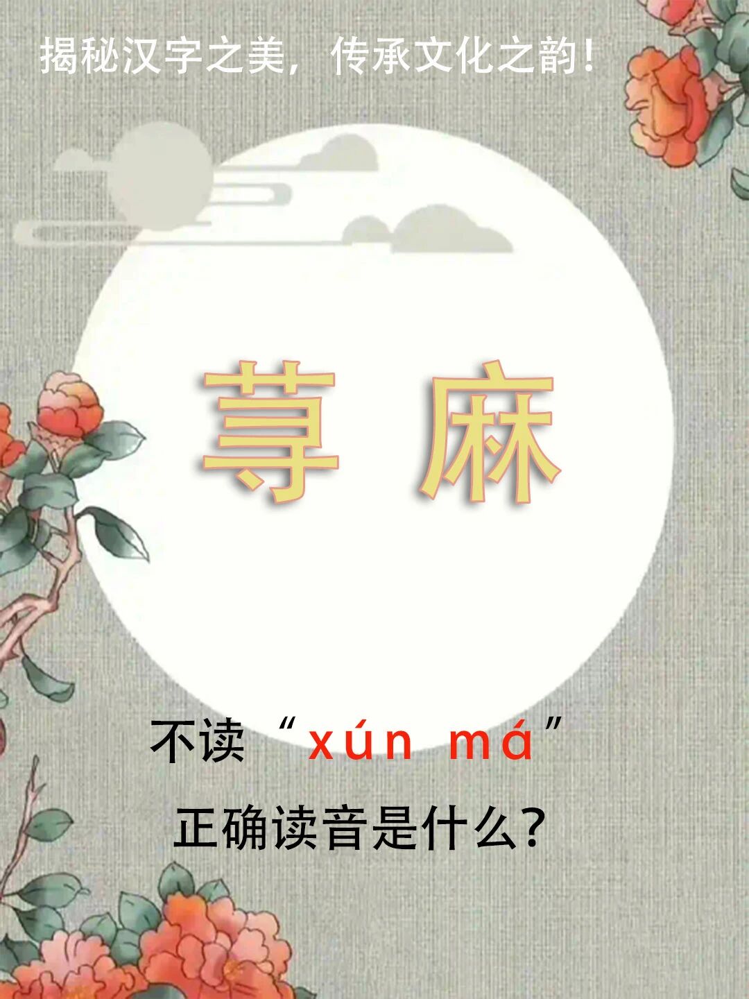 “荨麻”竟然不读xún má，正确读音是什么？你知道吗？
