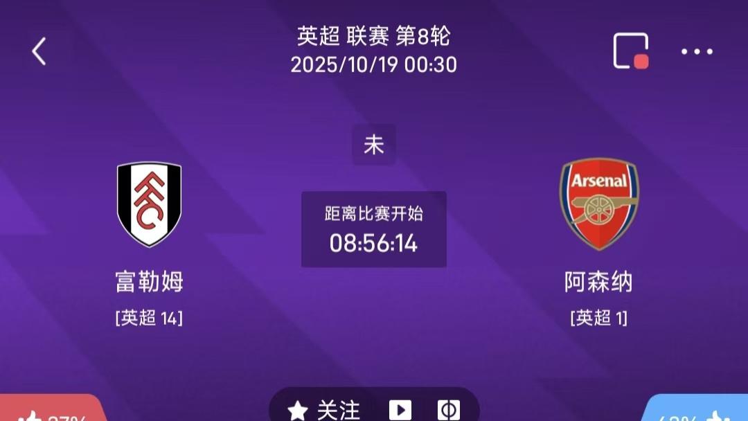 10/18 周六 每日分享赛事解析 富勒姆vs阿森纳