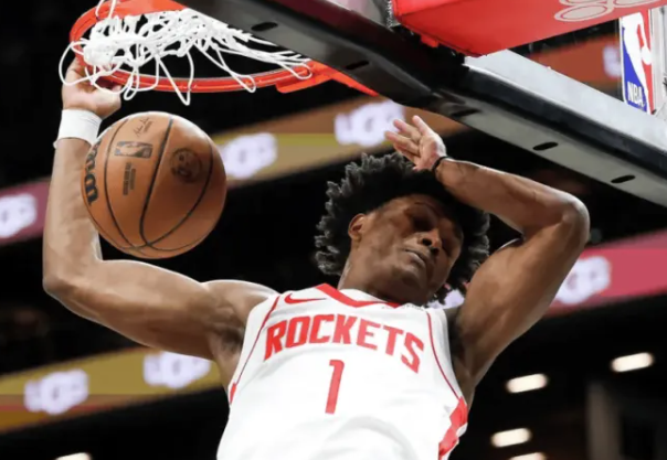 NBA常规赛，火箭120-96战胜篮网。赛后，凯文-杜兰特接受了采访，谈到了阿门