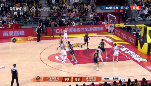 山东广东焦灼到最后——高诗岩错失一记关键三分，全场6投0中，0分7助攻，邱彪指导