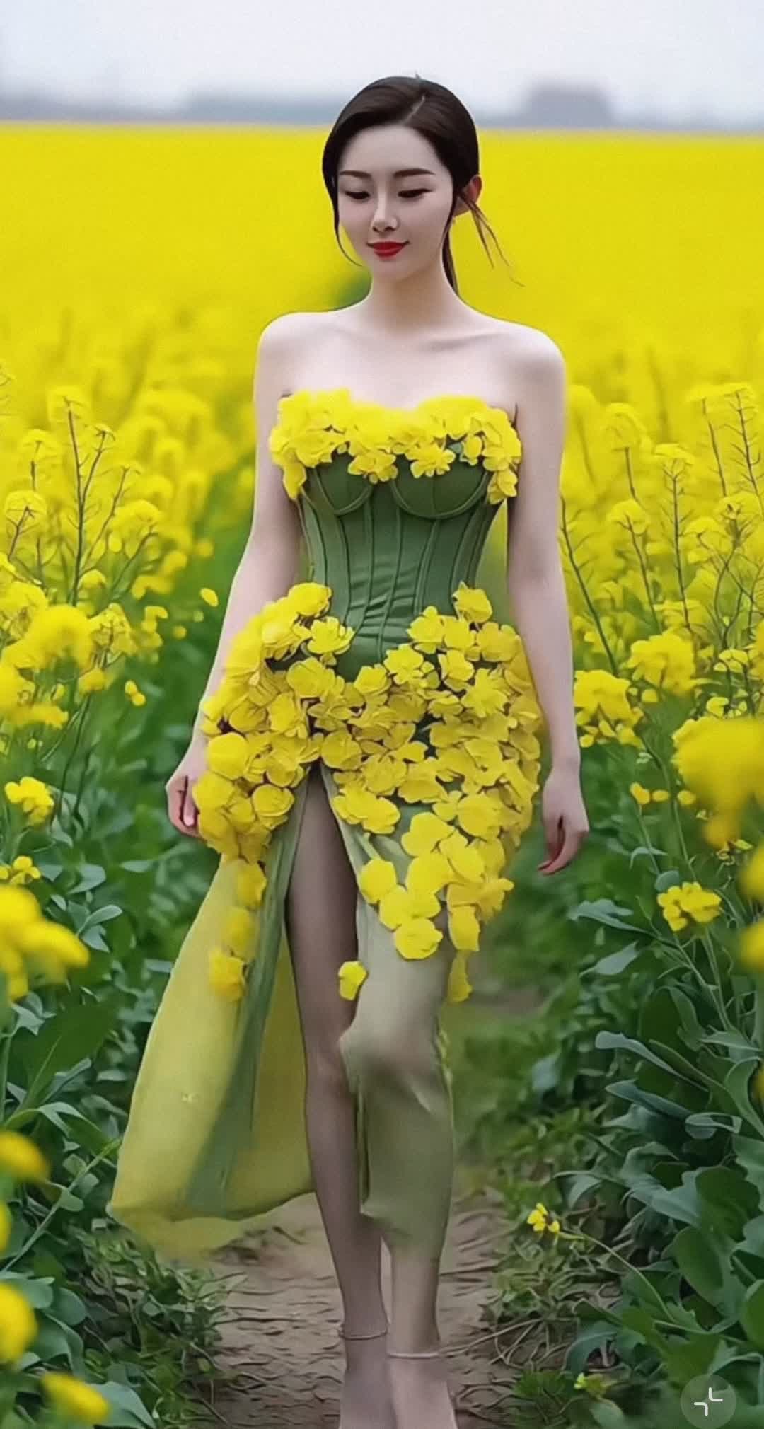 在这烂漫的春日里，她无疑是最动人的风景，美得摄人心魄，将春日的浪漫展现得淋漓尽致