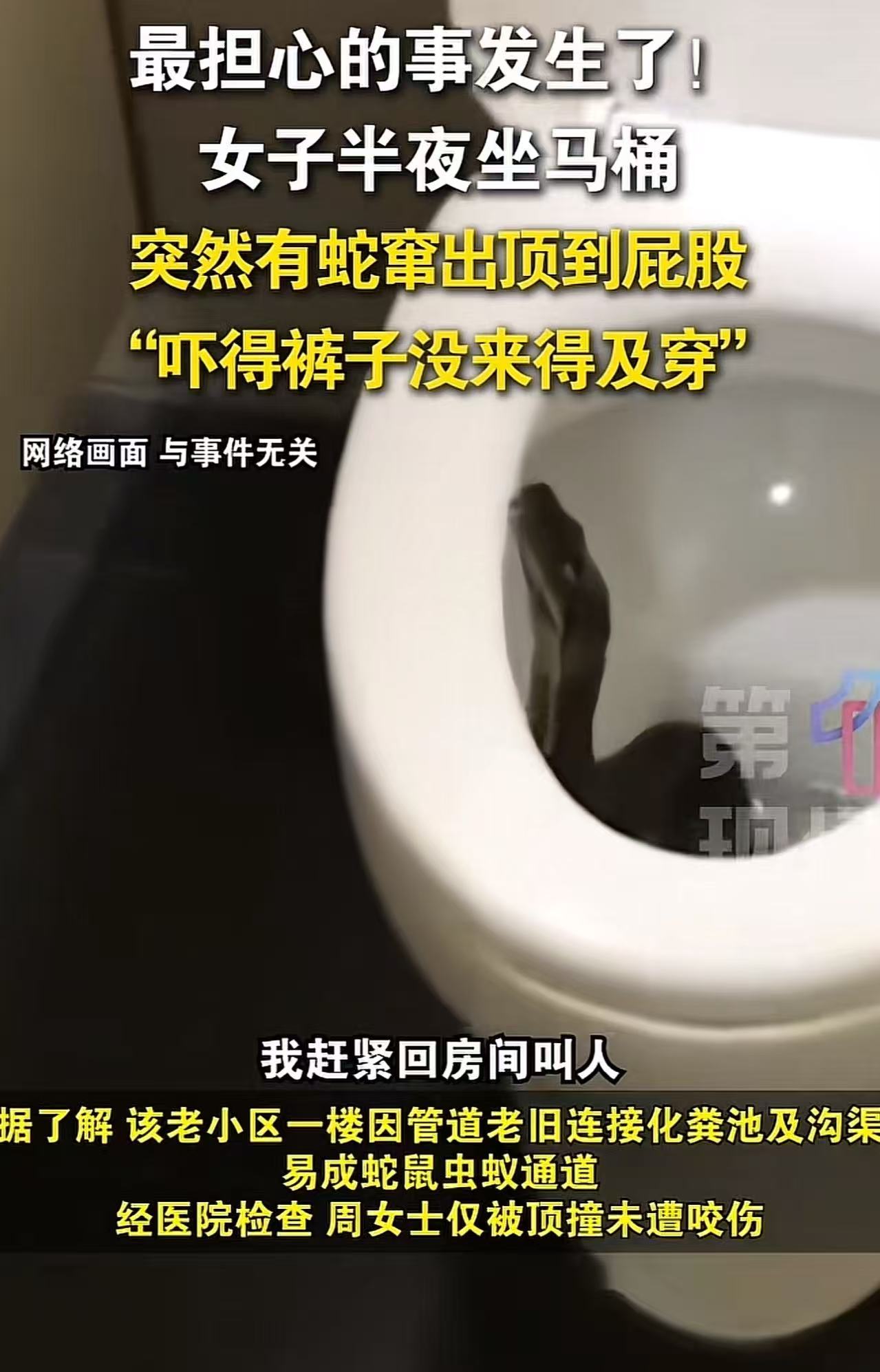 深夜惊魂！无锡，女子半夜上厕所，突然感觉有东西顶自己的“屁眼”，女子回头一看，吓