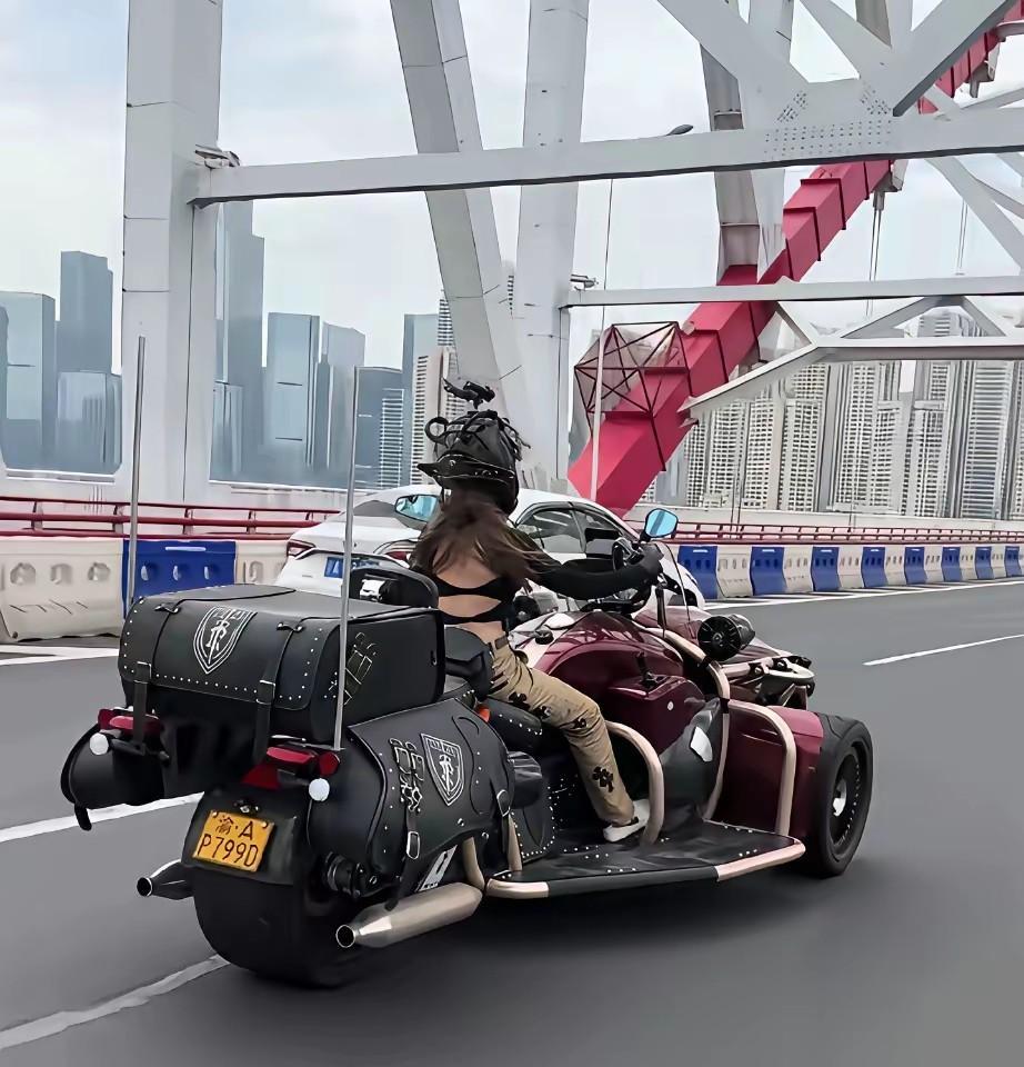 她八成是买不起汽车才买摩托吧？结果这车挺尴尬的——既没汽车遮风挡雨的舒服，又丢了