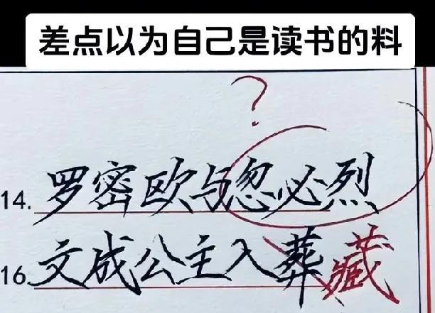 本以为是读书料，看到“罗密欧与忽必烈”答案，尴尬到脚趾抠地