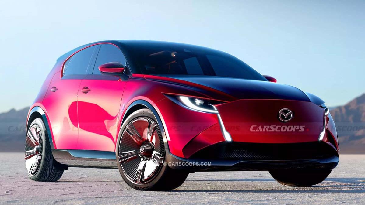 马自达2渲染图：采用新一代混动设计、搭载1.5L轻混引擎！