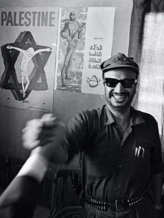 1970年约旦安曼，巴勒斯坦法塔赫运动领导人阿拉法特在一次针对巴勒斯坦问题的媒体