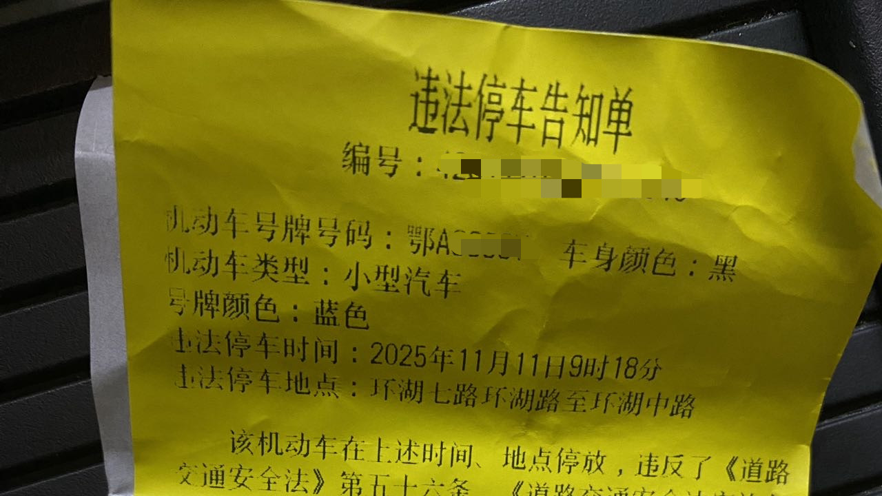 武汉市民去看病，被辅警贴单，违停不予撤销