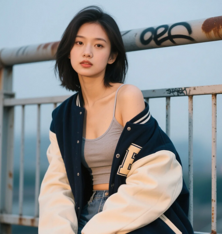 街头时尚的潮流美学——棒球夹克美人图鉴
