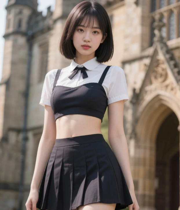 这位美少女与繁花相拥，仿佛是大自然最宠爱的精灵