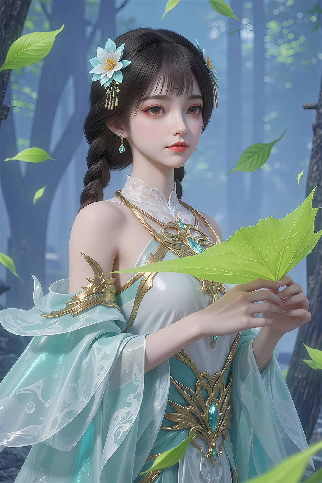 二次元国漫壁纸高清精选：麒麟少女疑似太阴玉兔前世！