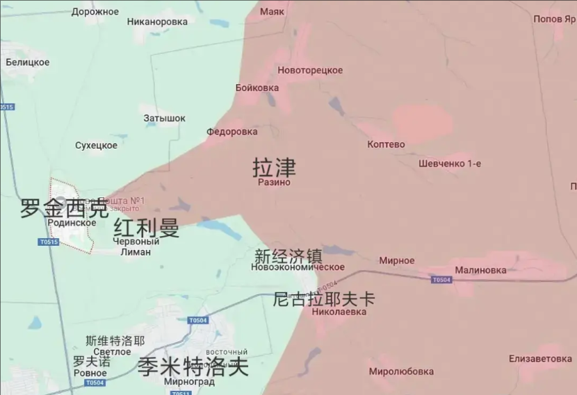 俄军中部集群在红军城东北面取得重大进展，攻到红利曼和罗金西克，乌克兰政府很慌，将