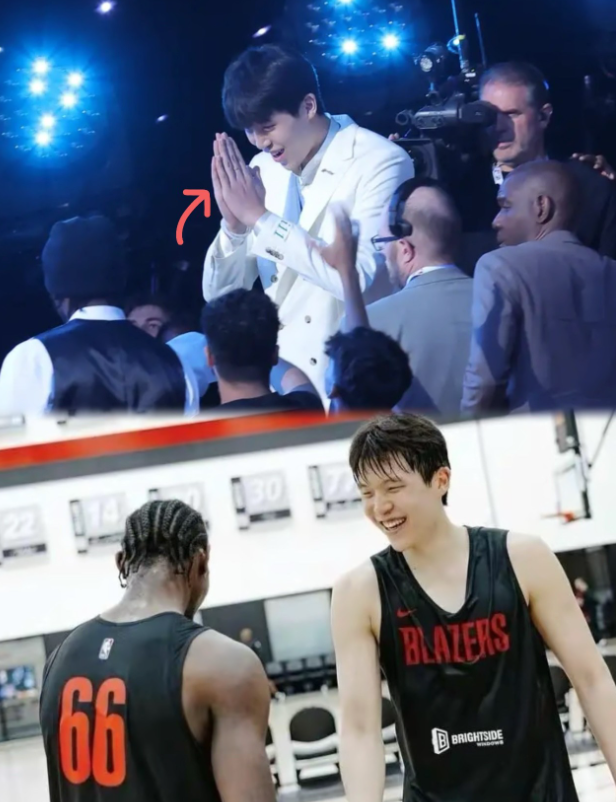 杨瀚森选秀后走下看台，第一时间就看到NBA经纪人里基保罗在那儿等着他，杨瀚森立刻