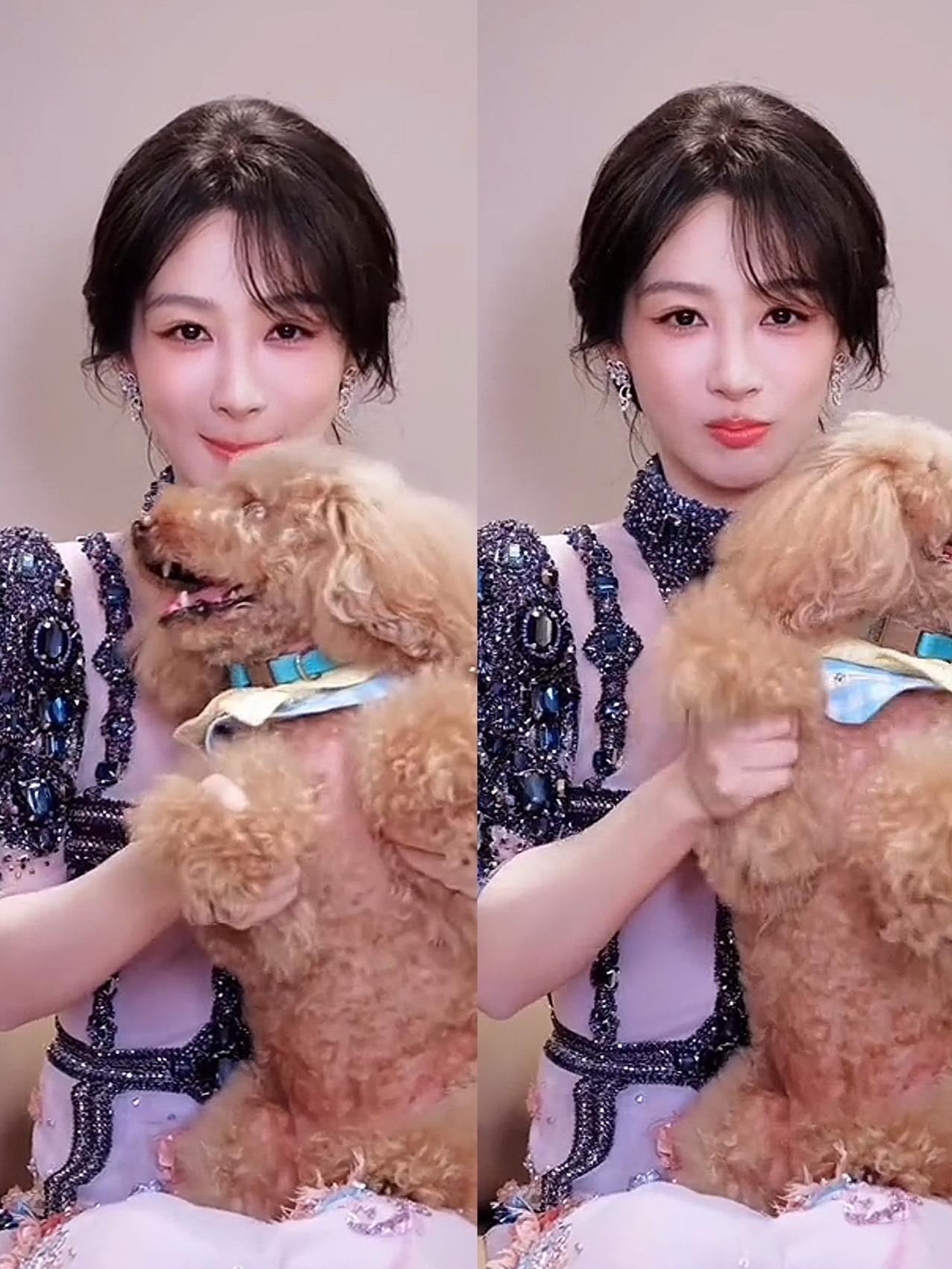 杨紫和宠物狗互动拍视频，太可爱了吧。杨紫晒出了一段视频，是她和宠物狗互动，想和小