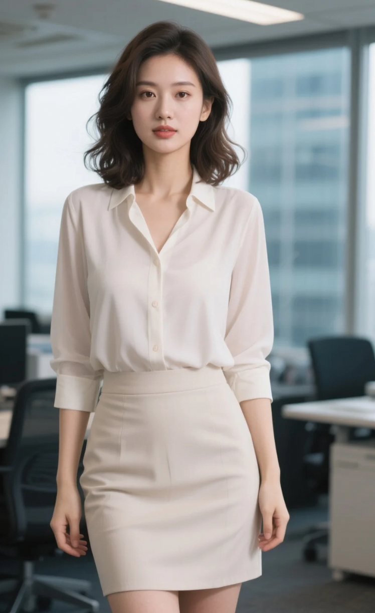 不是所有美女都适合职业装，但她穿出了高级感