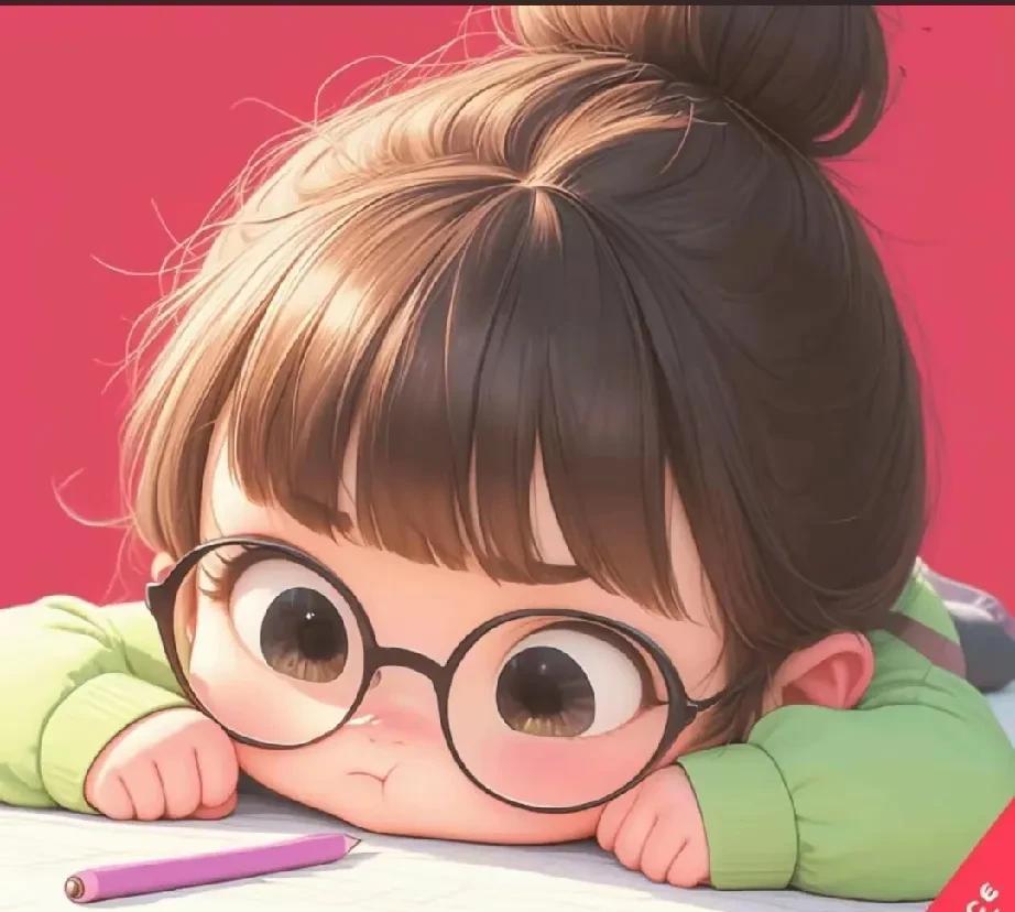 我女儿写个作业屁事儿可真多。
一会儿说肚子饿了，
要吃点东西再写，
东西吃了，