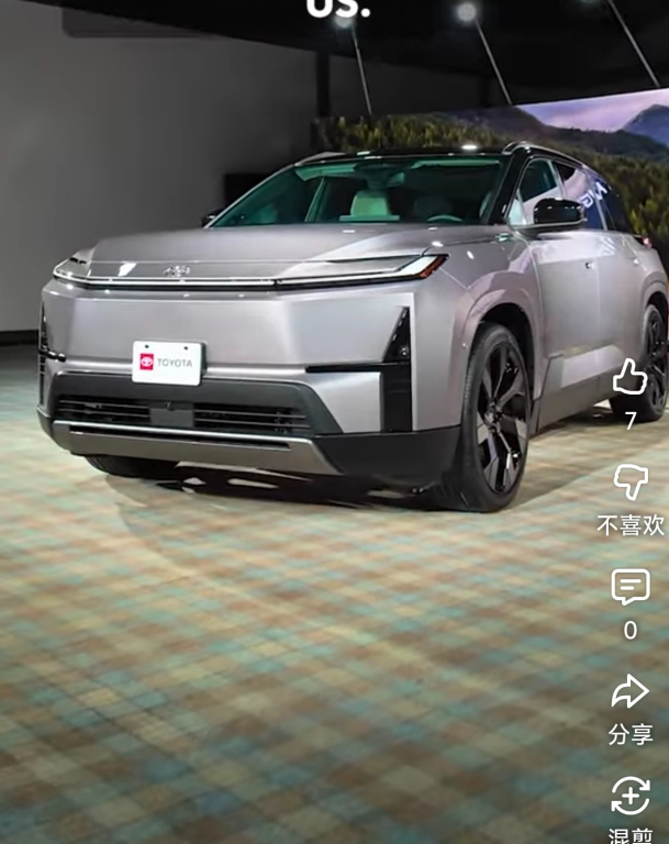 全网首发，汉兰达换代！北美市场换成了纯电动版，外观采用广汽丰田铂智3X的bZ纯电