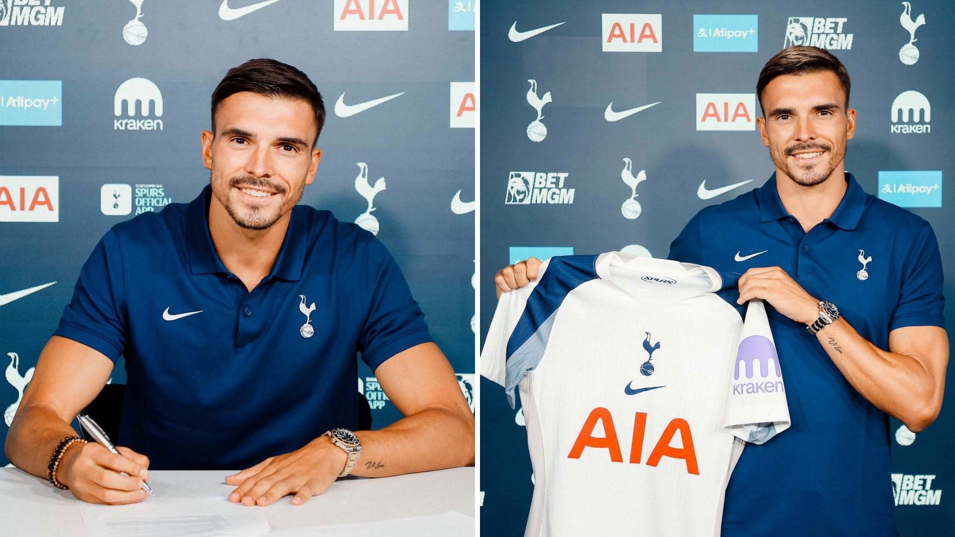 官方消息，拜仁中场帕利尼亚租借加盟热刺，工资由热刺全部承担。
根据此前报道，租借