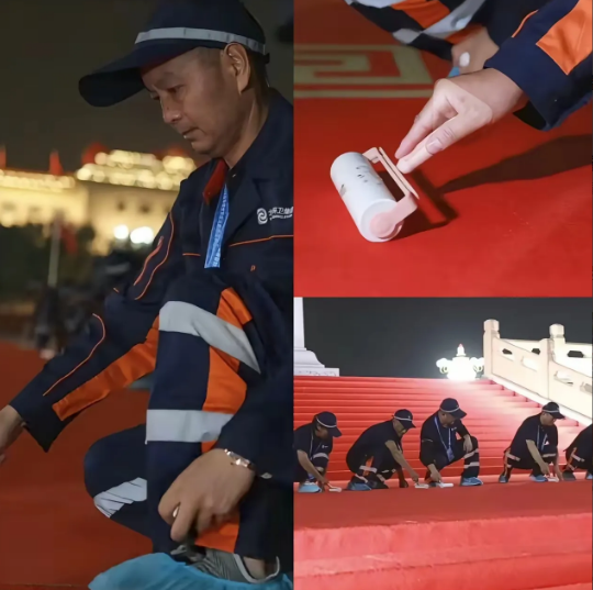这下出名了
不仅我们中国人知道了
全世界都知道了，原来我们阅兵的红毯，并不是用吸