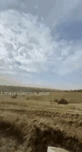 4名俄军士兵在乌克兰土地上巡逻，结果不小心踩到雷被炸飞，所幸威力不够大，差点去军