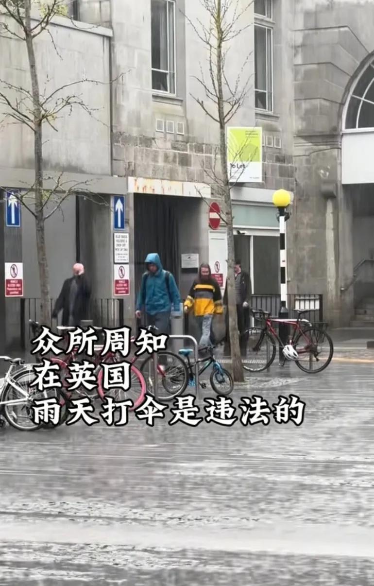 在英国雨天打伞是违法的吗？秃头一颗就算了淋，分享不同文化和生活习惯
下雨了也看不