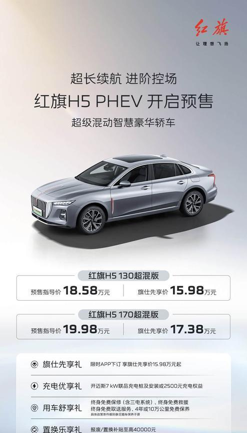 红旗H5插混版预售了！15.98万起，实力有点强~
给大家划重点：
目前预售福利