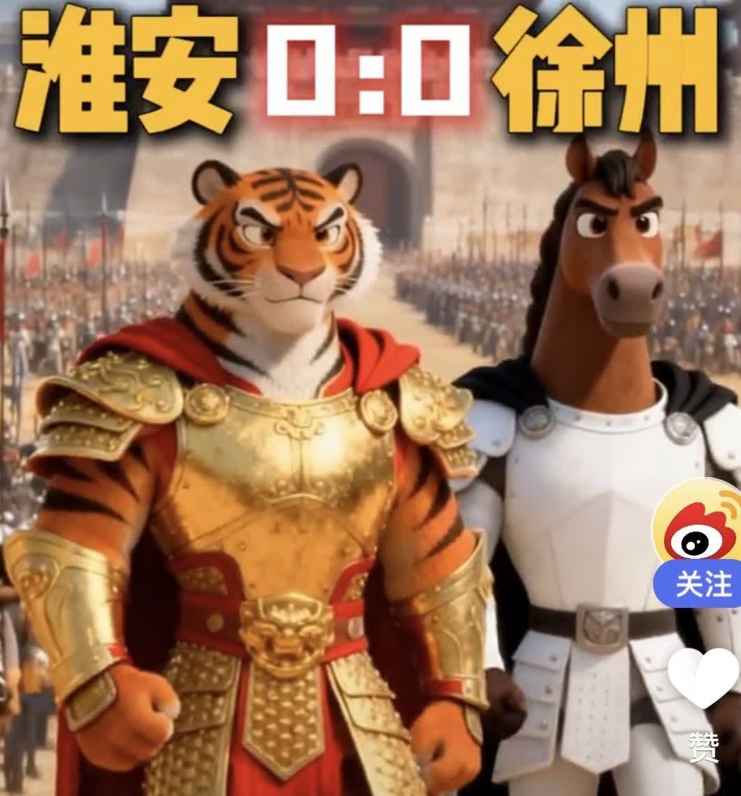 徐老大是懂谋略的！
淮安0:0徐州，
双方握手言和，
淮安成功上岸！

