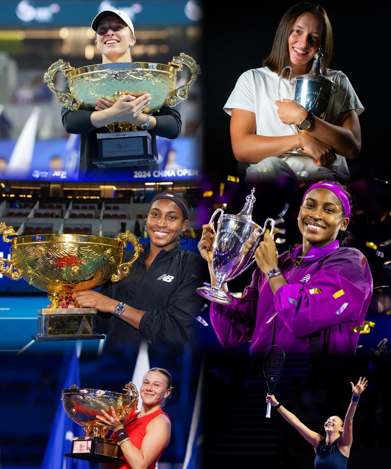 说个奇妙的巧合！
过去的2023年和2024年，当年赢得中网女单冠军的球员都在当