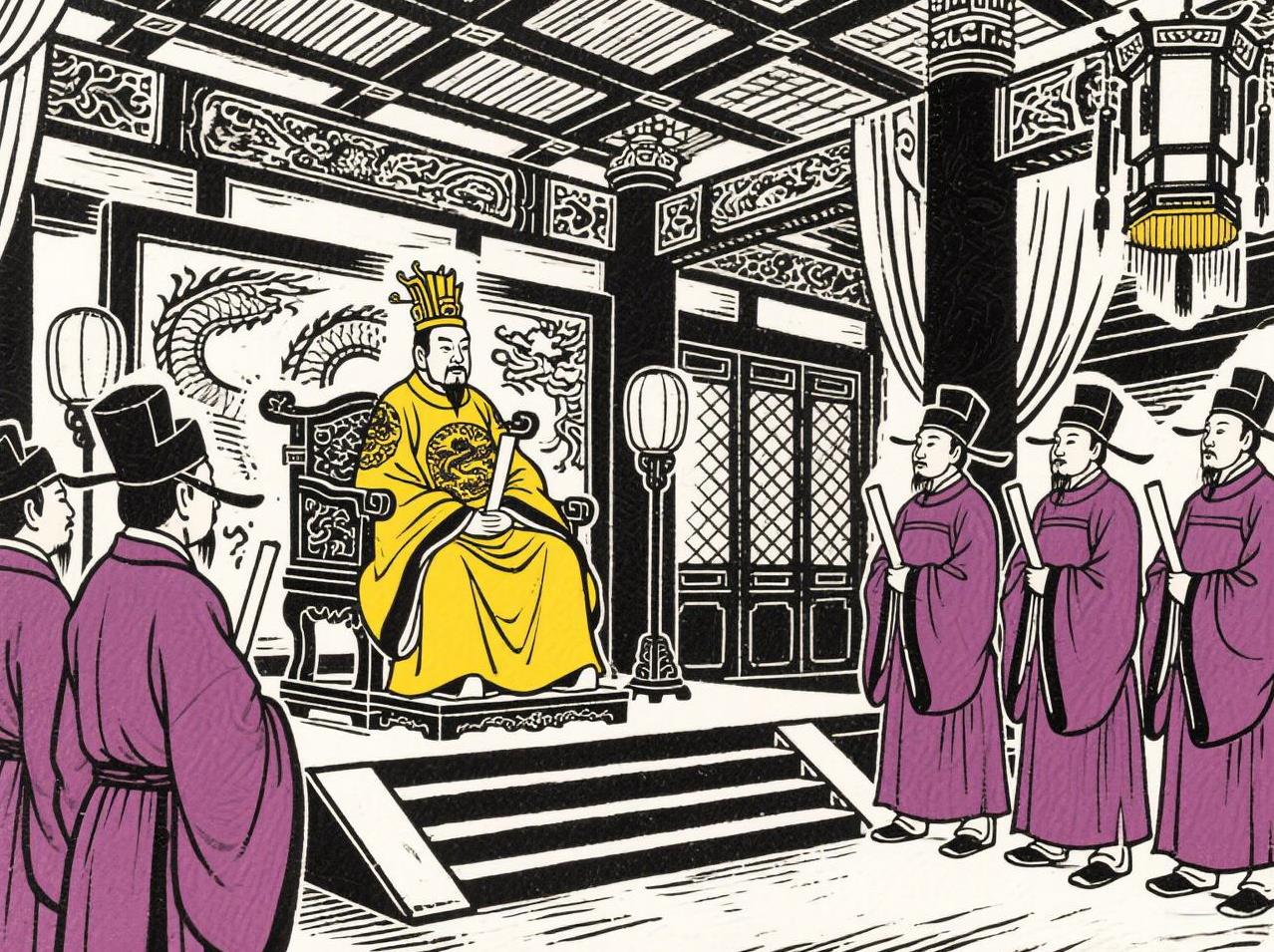 曹参当上宰相后，一天到晚忙于饮宴，闲散的很，从来没见他勤于政务；
汉惠帝就不太满