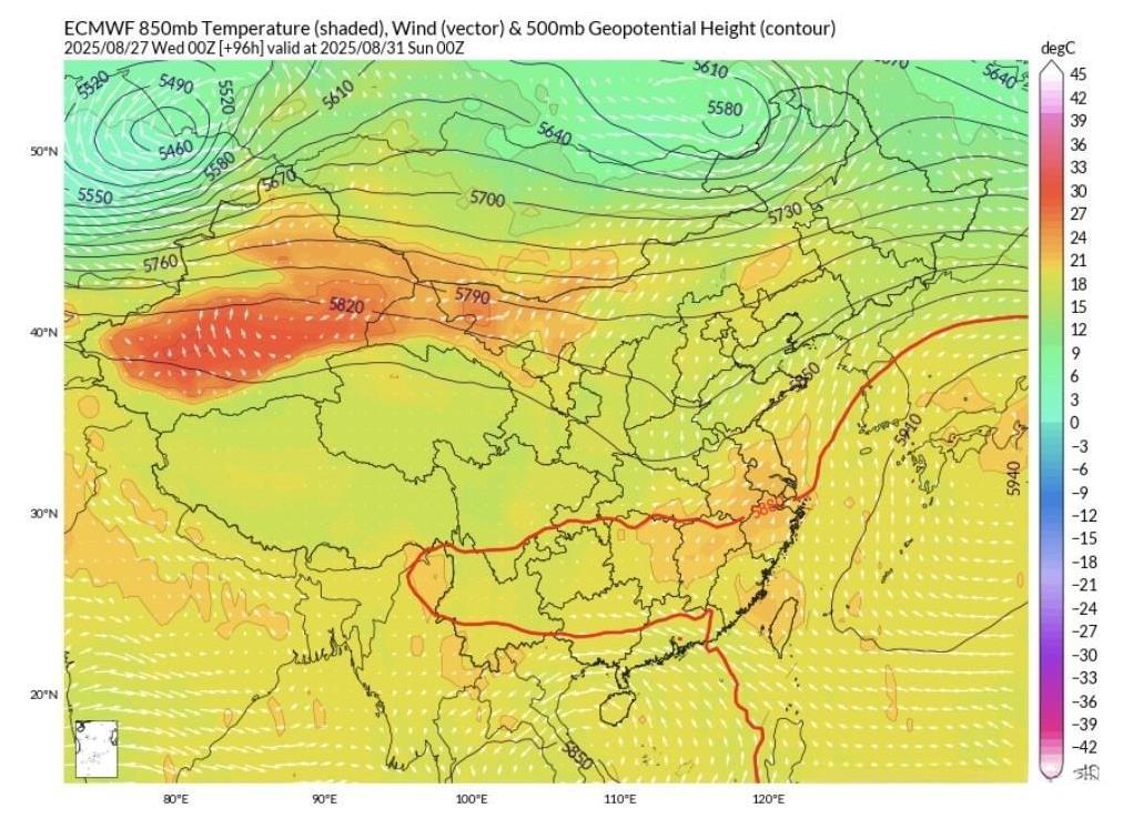 【冷空气蓄势待发】最新报来看 月底西风槽压打击副高信号已经明确。显然环流形势也在