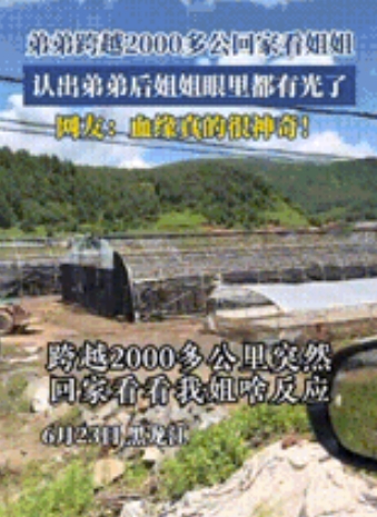 弟弟跨越2000多公里，开着车来找姐姐，姐姐脸上露出的神情，只有亲人才能感受得到 