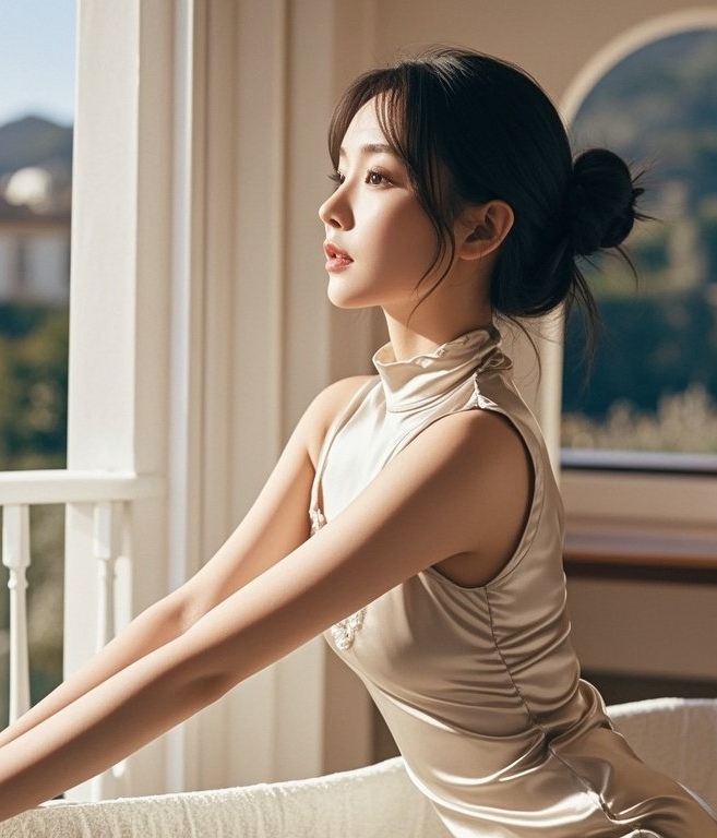 紧身真丝显妖娆，肉感女神最风骚
