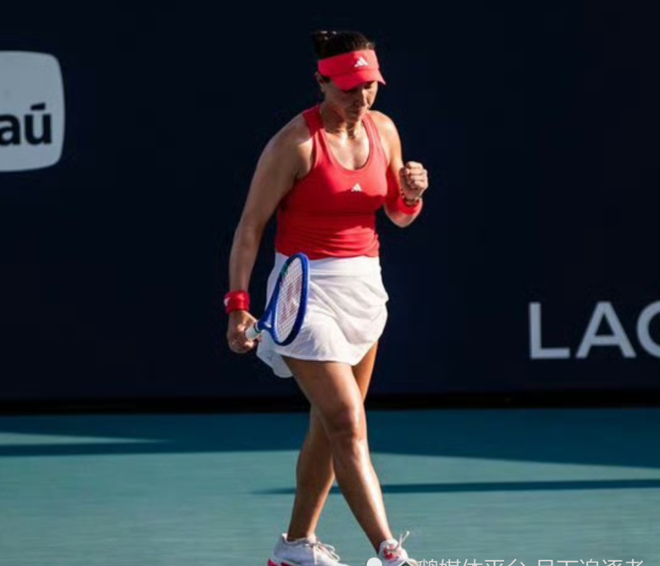 北京时间3月25日，WTA1000迈阿密站第四轮，4号种子佩古拉以2-0完胜23