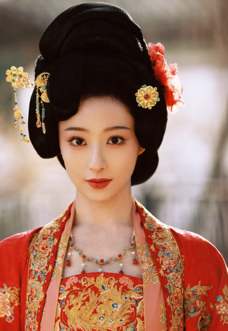 胡连馨这明艳风的盛唐妆造，真的是美得冒泡，超绝的，nice！