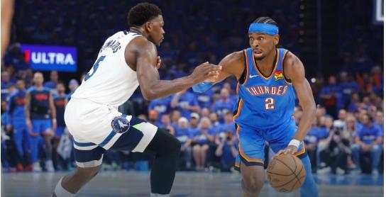 西决不如半决赛！雷霆轻取森林狼！西决2：0领先！
5月23日NBA西决G2，雷霆