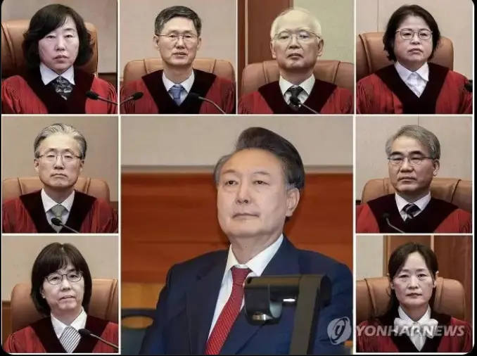 尹大统领还是被8名法官干掉了