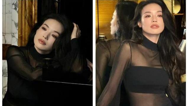 舒淇巴黎看秀让全球CEO来接！穿黑色薄纱裙好惊艳，一下车就火了