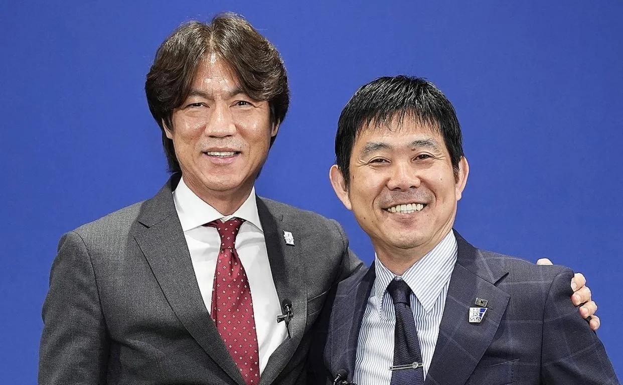 韩国主帅洪明甫表示希望世界杯日韩两队在决赛中相遇！作为日韩两位名宿这样的愿望也是