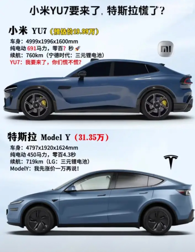 小米YU7要来了，特斯拉慌不慌？
小米经历多那么多事后，会不会放出性价比大招？直