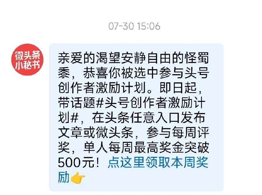 钱，真是好看不好拿！
为了参加“头号创作者激励计划”，满足它要求的一周30篇内容