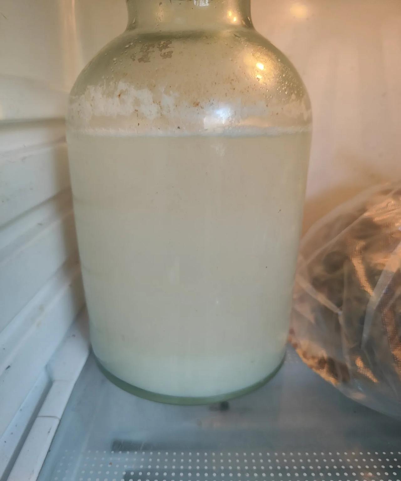 过年的时候，我买了三壶米酒汁，一百块钱一壶，一壶五斤。
可是现在我自己酿的甜酒汁