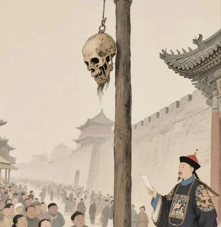 1726年，年羹尧死后一周，雍正处死汪景祺，将首级悬挂在菜市口，这一挂就是十年。