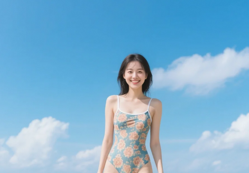 泳装风采，在蓝天中更加夺目