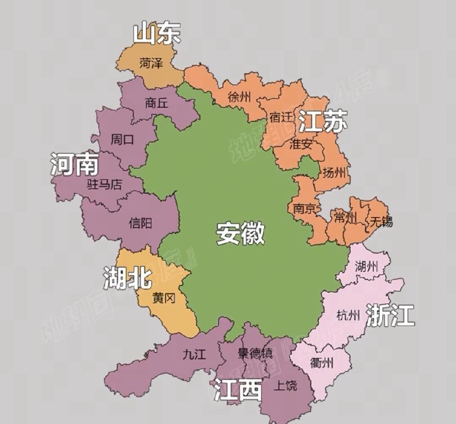 为什么显得安徽穷？实在是江苏和浙江太亮眼了
如果你问一个安徽人，安徽穷不穷？他大