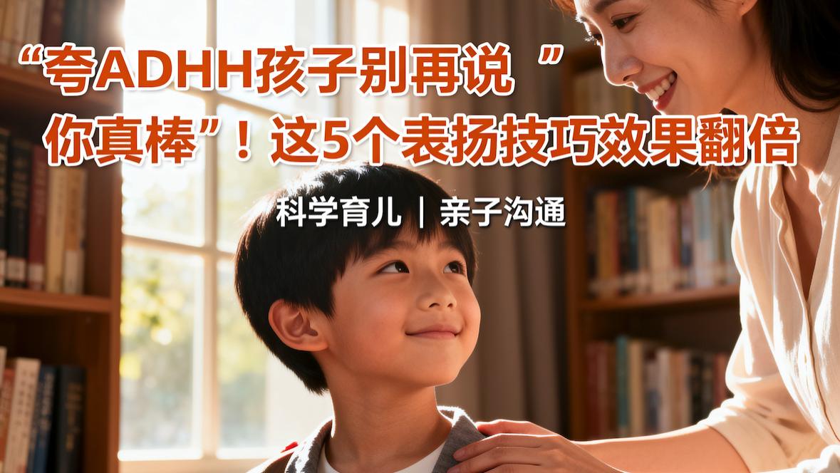 夸ADHD孩子别再说“你真棒”！这5个表扬技巧效果翻倍
