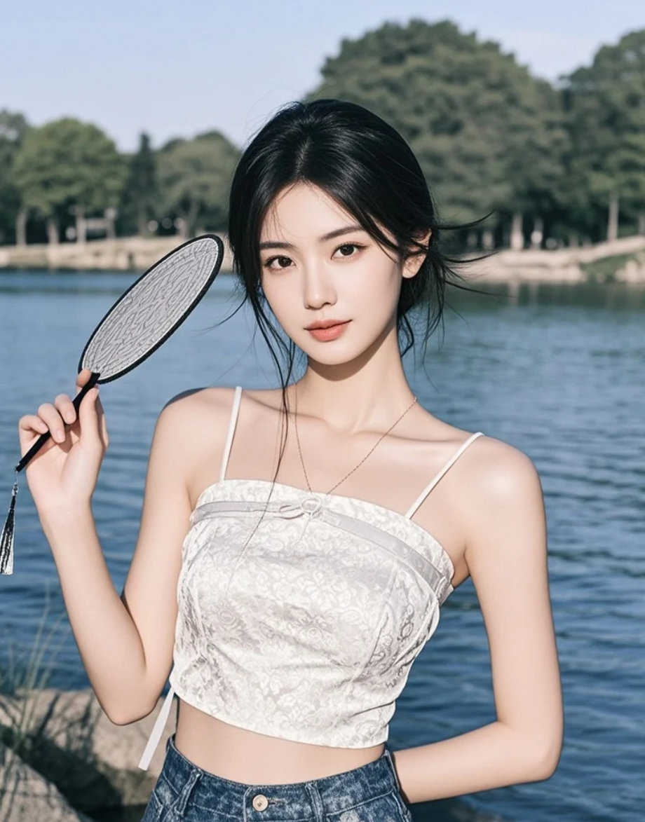 古风美人配上一把扇子，谁能不心动？