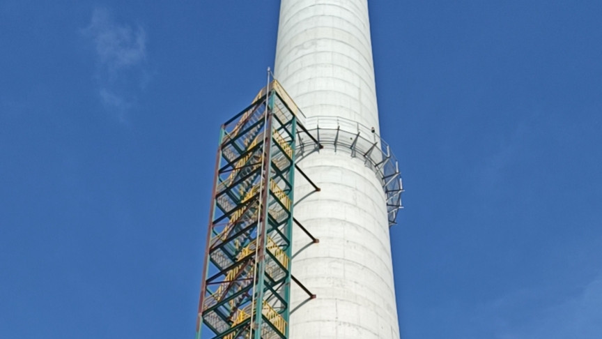 烟囱外壁平台制作安装项目顺利竣工 外壁平台运维安全