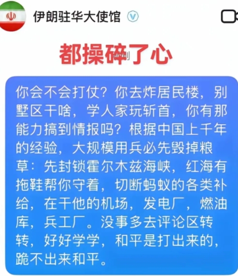 也许伊朗真的采纳了中国军师们的建议！最近伊朗驻华大使馆的网站下面多出了成百上千条