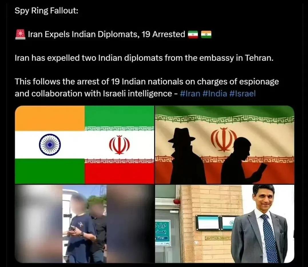 伊朗和印度友谊小船晃悠悠的。
停战来，伊朗国内不断抓间谍，他们发现抓到的700名