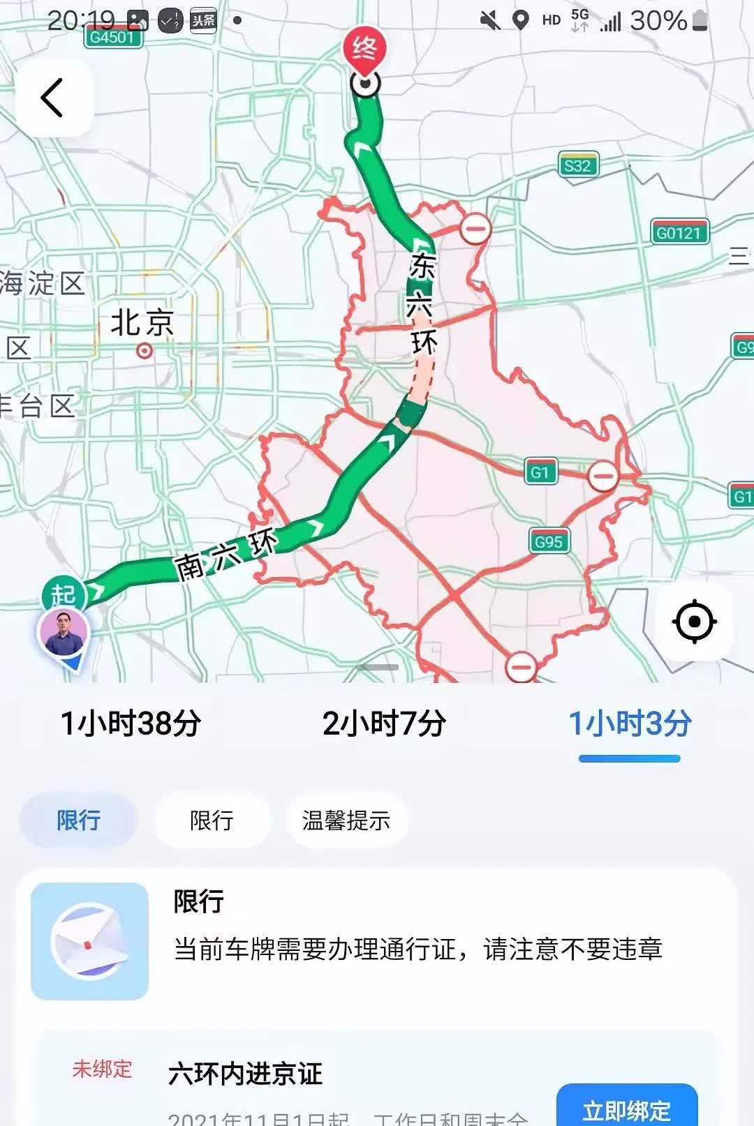 通州区域除高速外都要办六环内进京证。原通燕高速可以直接转上六环，只需要六环外进京