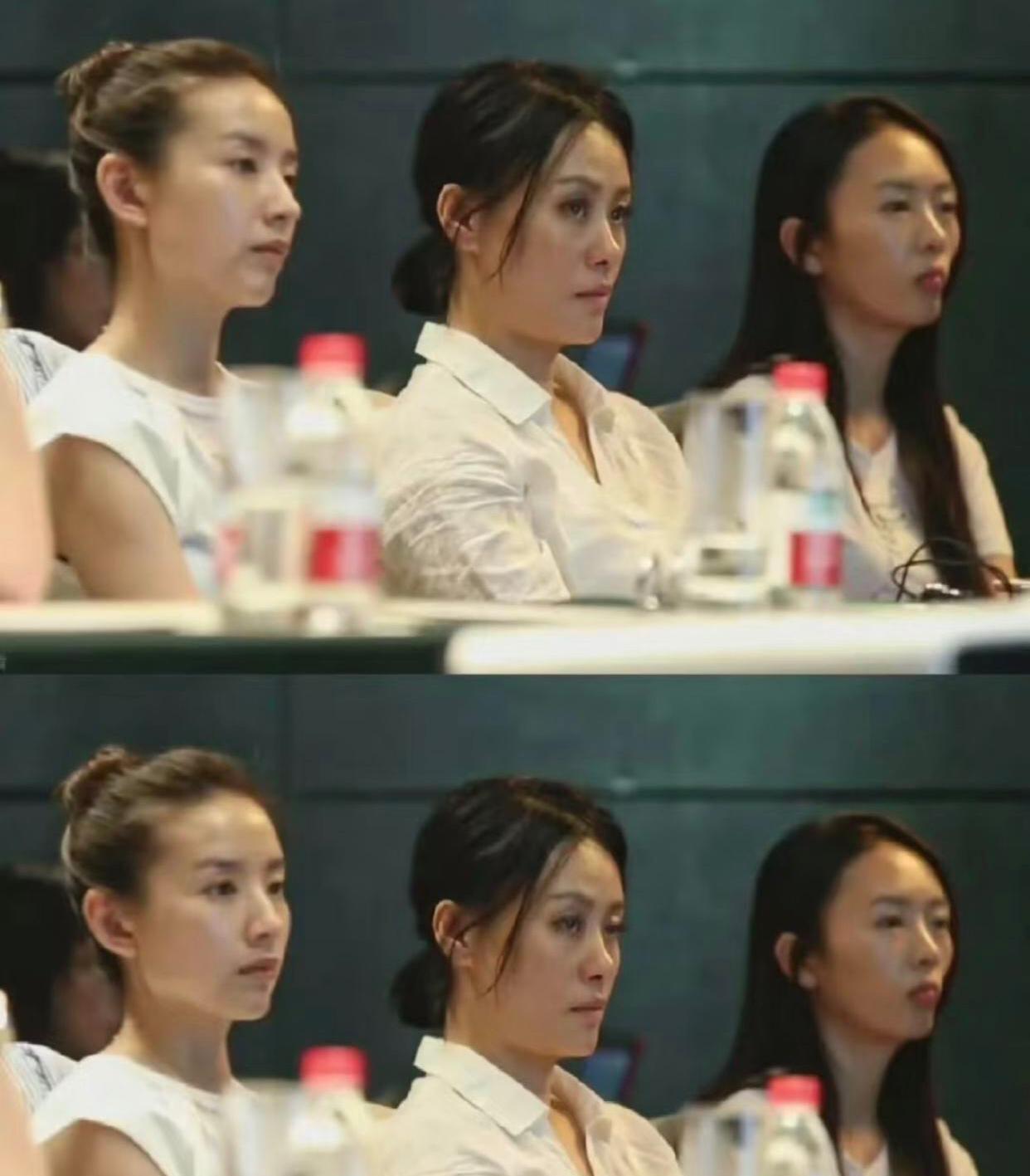 这张合影很明显，
即便是女明星很多也是侧颜扛不住的，
尤其不再年轻脸上没肉了，